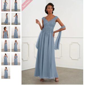 Azazie Dusty Blue "Mother of Bride" Dress NWT